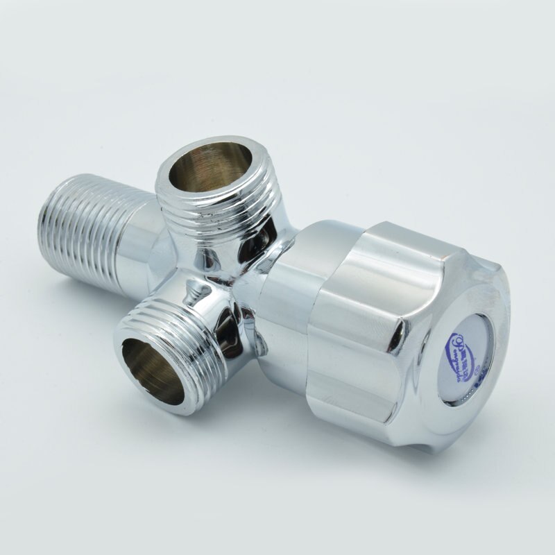 SPRING SUMMER DN15(2/1)Double Outlet Brass Steel Angle Valve Kitchen Bathroom Accessories Water Heater Angle Valves JFS1001