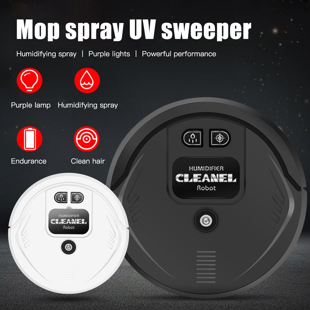 Intelligent Automatic Sweeper Robot USB Charging UV Lamp Low Noise 1200mah Capacity One-click Start Home Cleaning Machine