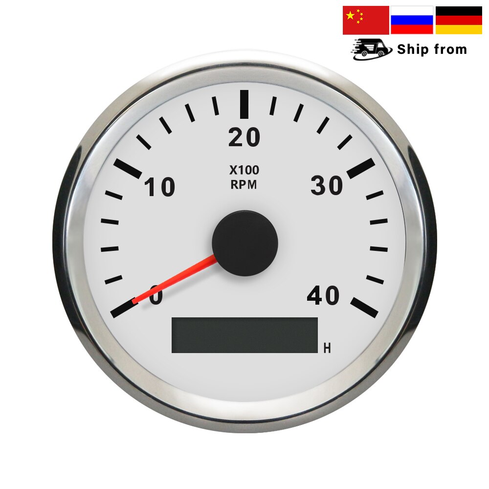 85mm Tachometer with Hourmeter Truck Car Boat Diesel Engine Tacho Meter Sensor Gauge REV Counter with Backlight M16 M18