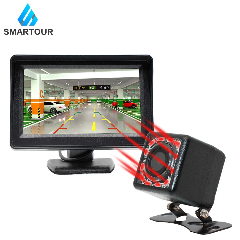 Smartour bil backkamera infraröd mörkerseende bakåtkamera automatisk parkeringsmonitor video backup kamera trådlös: Grön