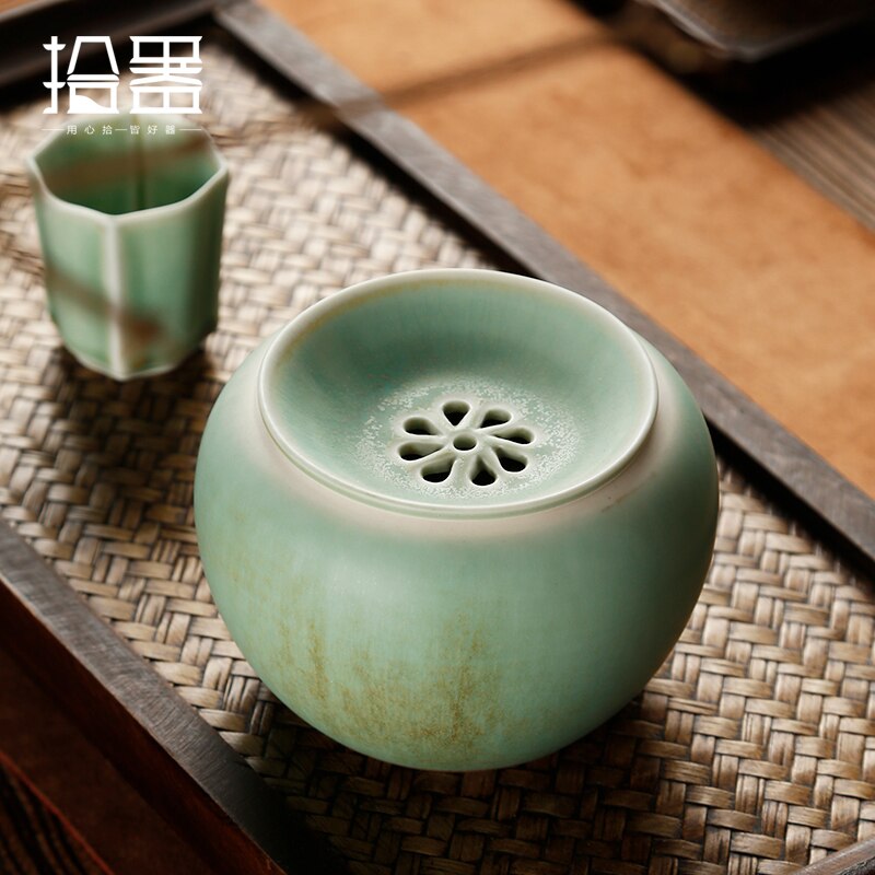 Sodavand keramisk vandbæger, bygget vand, te vask, spand te rester, tebord, skraldespand, bordplade, te i japansk stil