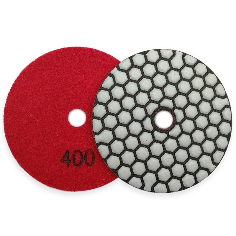6Pcs 4 Inch/100Mm Grit #400 Diamond Dry Polishing Pad Granite Marble Ceramic Flexible Sanding Disc Stone Polisher Disc