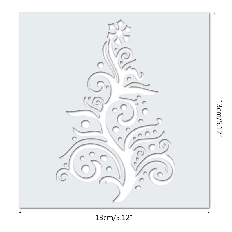 2 Pcs Christmas Stencils Embossing Tree Template Painting Scrapbooking Reusable Home Decor Album Paper Card DIY for Kids