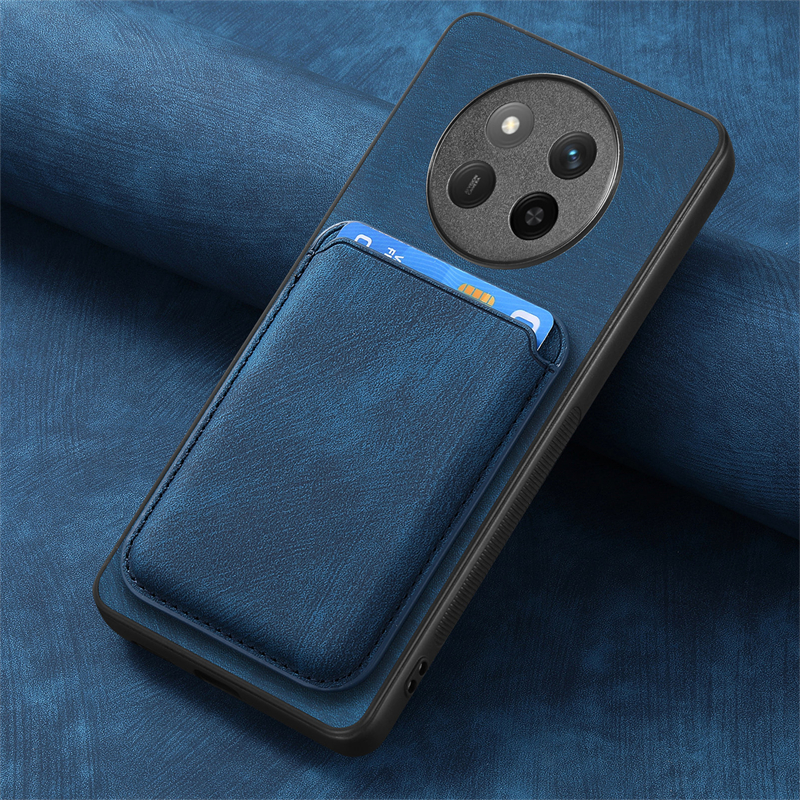 Para Honor Magic7 Lite 5G Funda de cuero de lujo Funda tipo billetera magnética para Honor Magic 7 Lite Funda con ranura para tarjetero desmontable: Azul