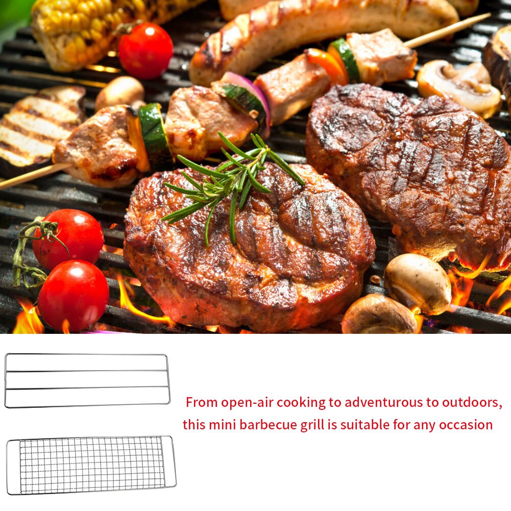 Herbruikbare Draagbare Non-stick Bbq Grill Mesh Zak Barbecue Bakken Isolatie Pad Outdoor Picknick Camping Bbq Keuken Gereedschap Zilver