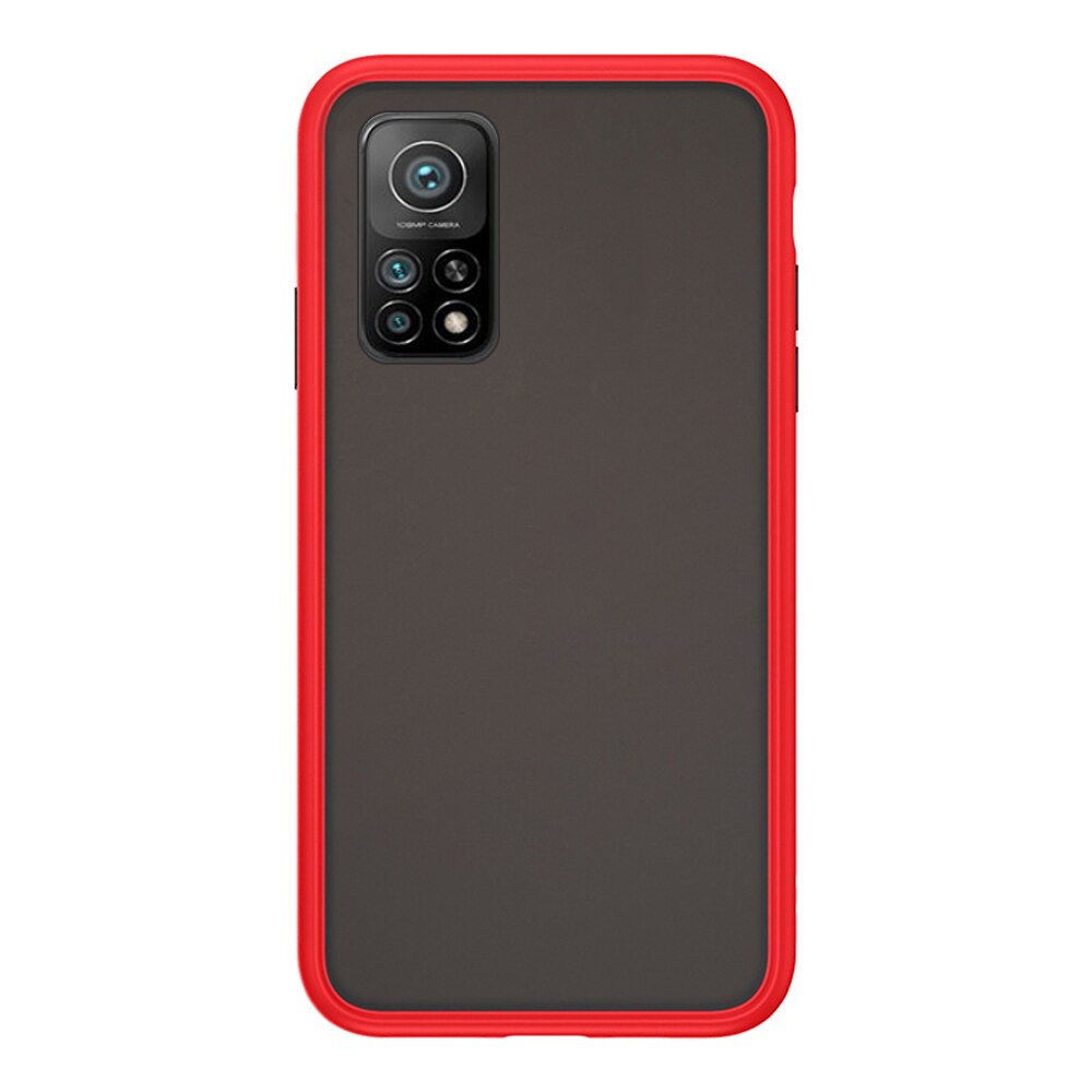 Para xiaomi mi 10t pro caso à prova de choque em xiomi mi10t armadura matte caso protetor do telefone mi10tpro tpu pele sentir capa escudo coque: For Mi 10t / red