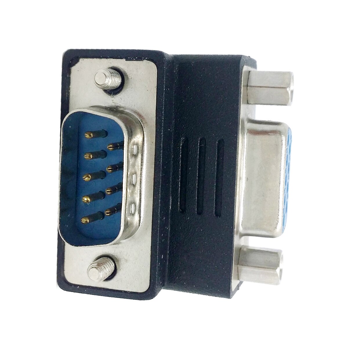 Cy Down Haaks 270 Graden RS232 D-Sub 9Pin Mannelijke Schroef Type Om Vrouwelijke Moer Type Extension Adapter