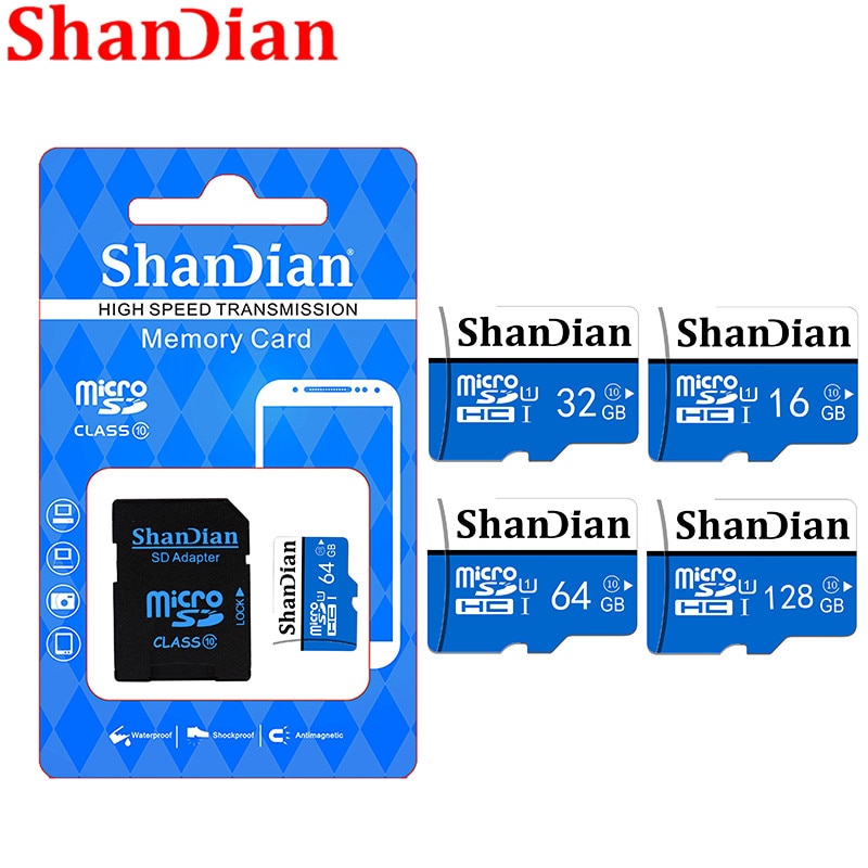 Shandian Originele Smart Sd Class10 Tot 95 Mb/s Smartsd 128Gb/64Gb/32Gb/16gb Klasse 10 Tot 80 Mb/s Voor Telefoons Camera 'S