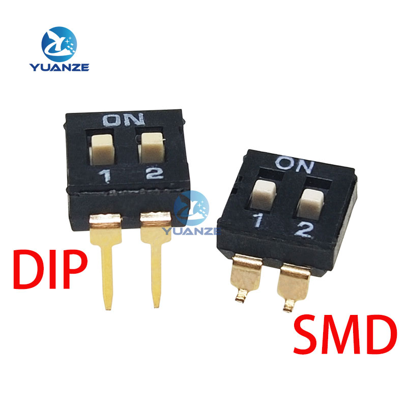 10pcs/lot Slide Type SMT SMD Dip Switch, 2.54mm Pitch 2 Row 4 Pin 2 Position / 8 pin 4 Position / 16 pin 8 Position