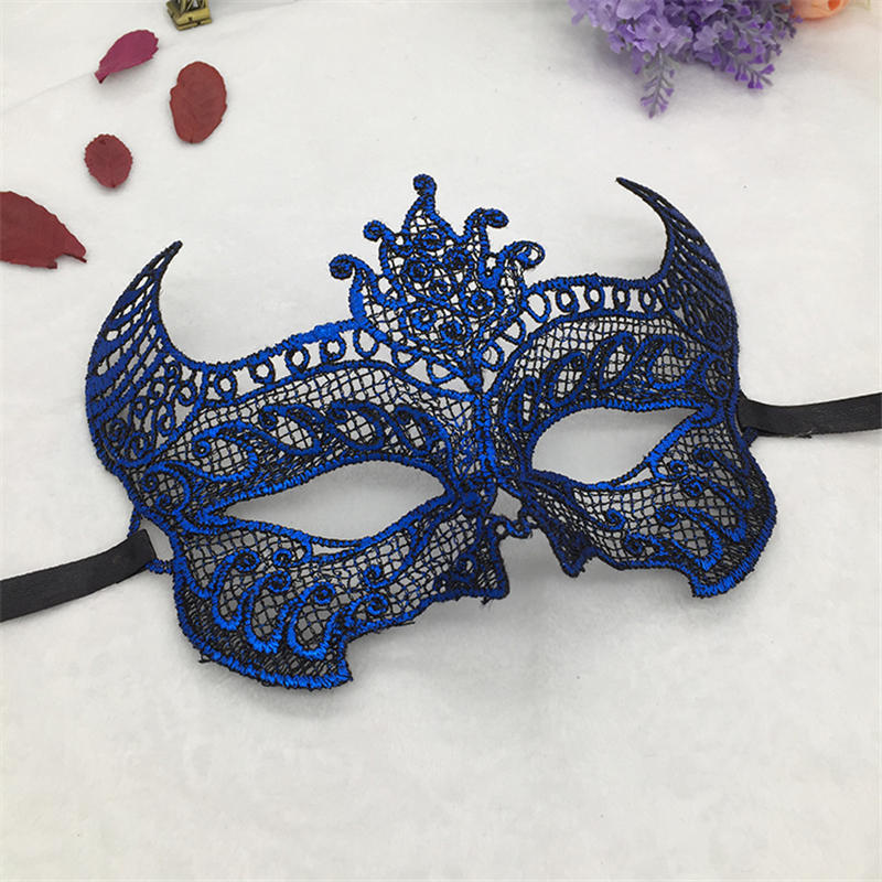 Tête de taureau ajourée pour dames, masque Sexy en dentelle pour carnaval Halloween, demi-visage, masques de fête #30: TB