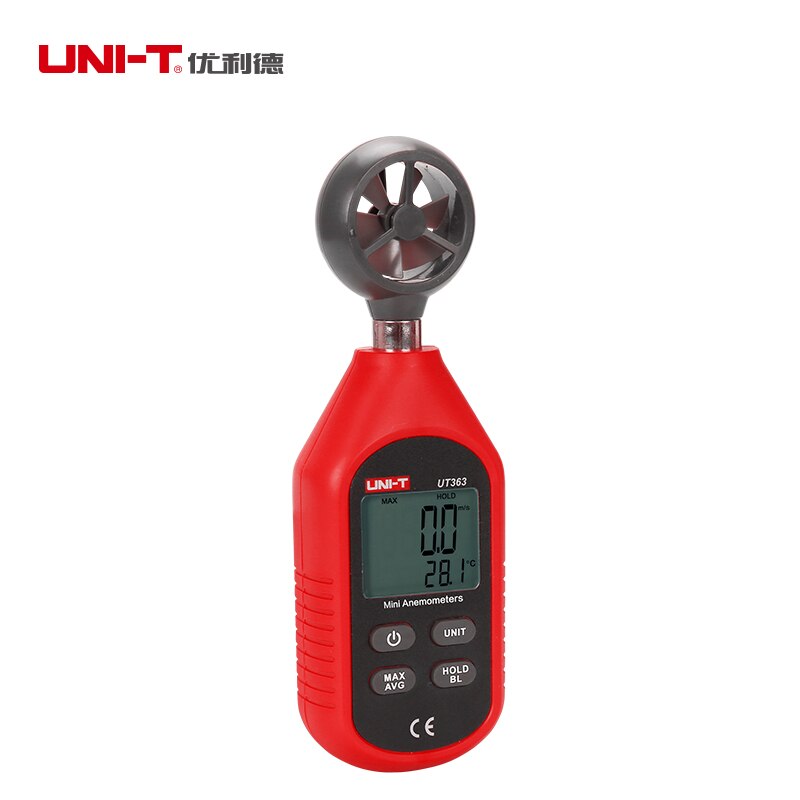 Digital Anemometer Handheld Wind Speed Meter for Measuring Wind Speed, Temperature and Wind Chill with Backlight LCD UNI-T