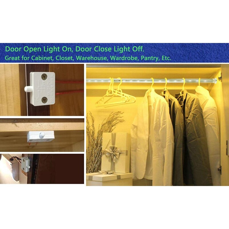4 Stck Schrank Tür Schalter Schrank Lampe Schalter Schubladen Öffnen auf Schließen Tür Anwendbar zu 12V 24V 110V