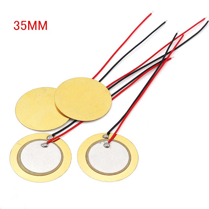 10 pz/lotto 35mm Piezo buzzer Sounder Sensor Trigger Drum Disc con filo di rame Piezo buzzers per altoparlante fai da te