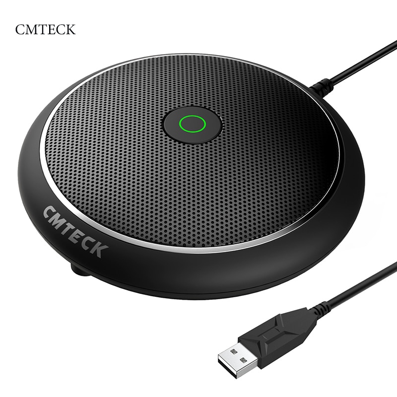 Microfone conferência, microfone para conferência usb cmteck cm-001, função mudo, microfone de conferência usb 360° omnidirecional pc