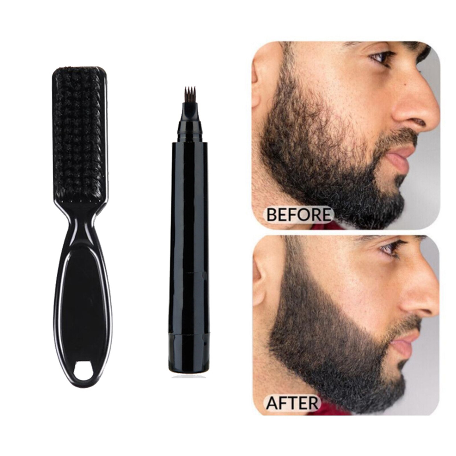 Snor Baard Potlood Filler Baard Borstel Voor Mannen Zweet Proof Voorgevormd Baard