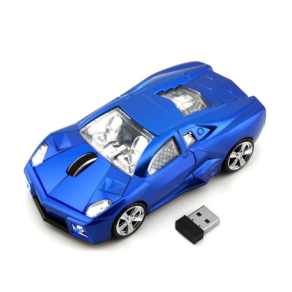 Optische Drahtlose Ergonomische Maus Auto Auto bilden Computer Mause 1600 DPI LED Licht Mini Kleine USB 3D Mäbenutzen Für PC Laptop Kind Junge: Blau