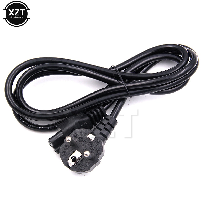 5ft C5 Cloverleaf Lead to EU 2 Pin AC EU Plug Power Cable Lead Cord PC Monitor