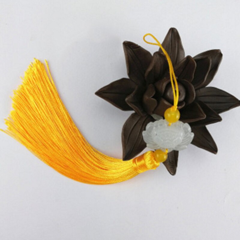 Polyester franje kwastjes franje hangend gordijn gemengd met decoratieve stiksels jade lotus lotus kwastjes