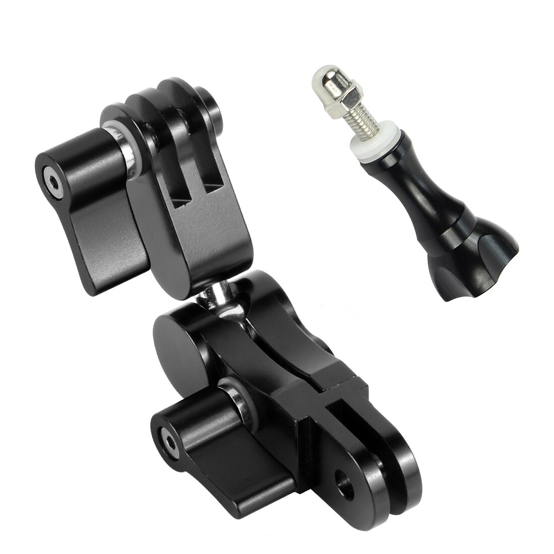 BGNing 360 Degree Rotation Metal Adapters Helmet Adapters Mounts for Gopro for Osmo Action for AKASO EK7000 4K Action Camera: Black w Long Screw