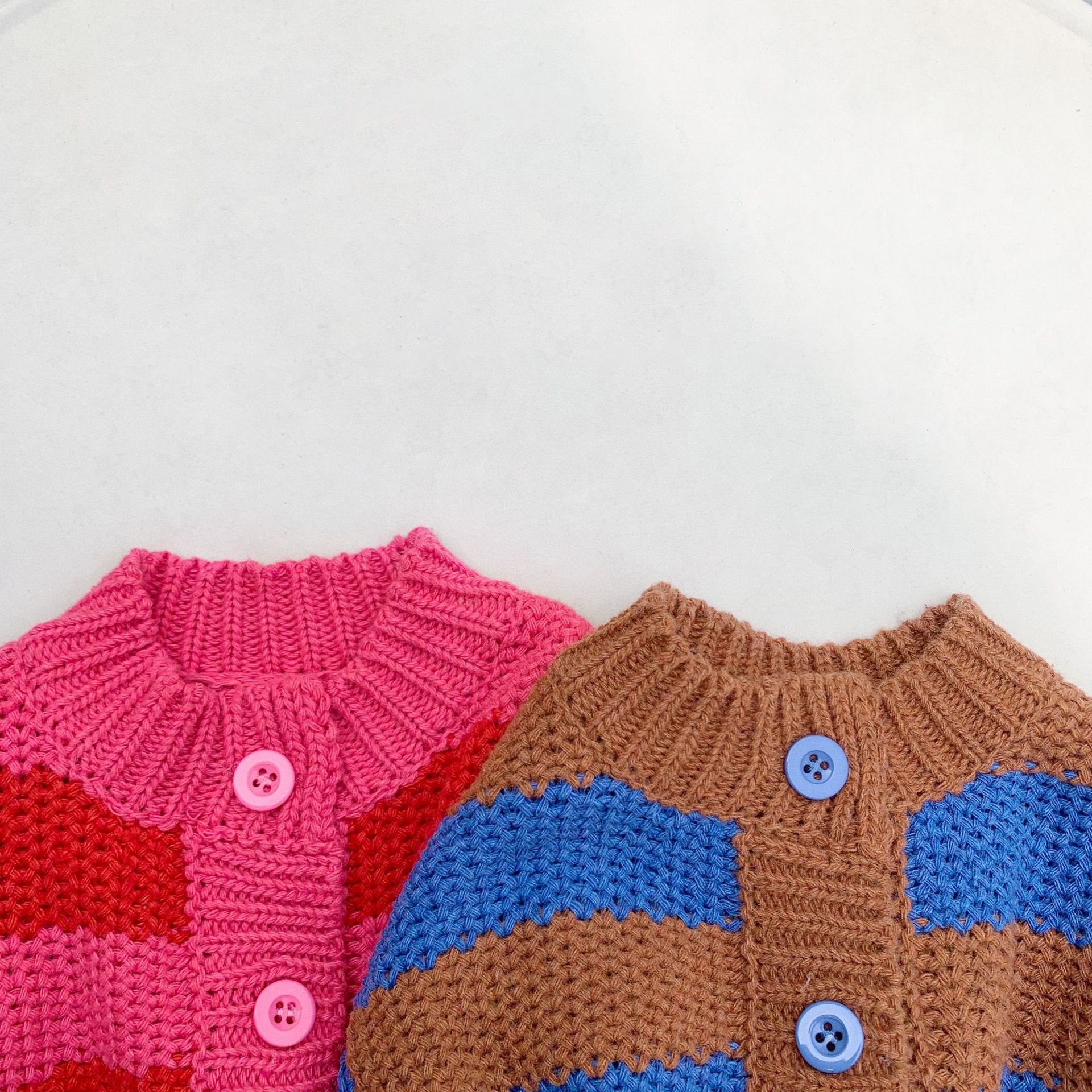 Maglioni coreani per ragazzi e ragazze vestiti neonati maglioni caldi cappotti bambini maglia addensare top Cardigan a righe di cotone vestiti