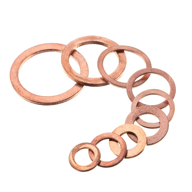 12 Sizes Solid Copper Crush Washers Assorted Seal Flat Ring Set Hardware Accessories 280PCS With Case