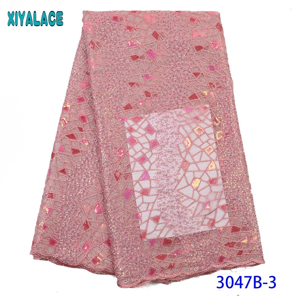 Green African Lace Fabrics Organza Lace Nigerian Tulle Lace Fabric French Net with Sequins KS3047B