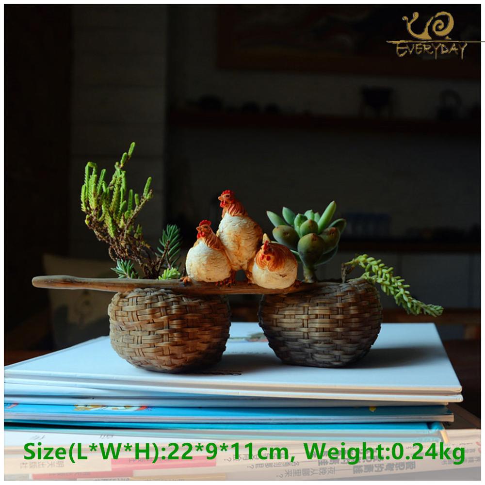 Dagelijks Collection Pasen Decoraties Voor Thuis Nieuwjaar Kip Animal Bloempot Vetplant Balkon Ornament Planter Potten: Z11592A