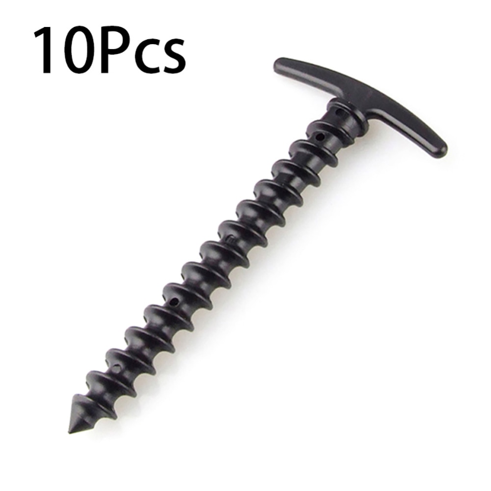 10 pçs tenda estacas estacas de acampamento ao ar livre lona chão plástico espiral parafuso unhas ao ar livre prego toldo acampamento suprimentos para churrasco
