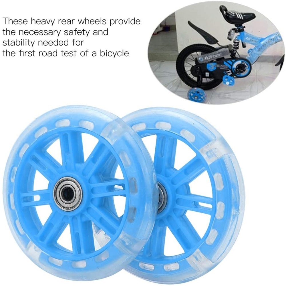 children bicycle auxiliary wheel (light blue) 2PC Universal Kids Bike Stabilisers Wheels Training For 12"-20" Cycle Bikes