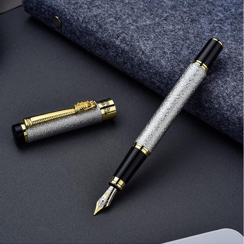 Klassieke Hero 6006 Dragon Kristal Vulpen Luxe Business Signatutre Inkt Pen 2 Pennen Sturen