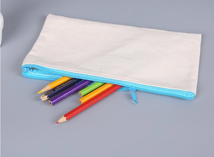 Canvas Pen Zak Cosmetische Tas Klassieke Witte Canvas Pen Bag Zipper Pen Bag