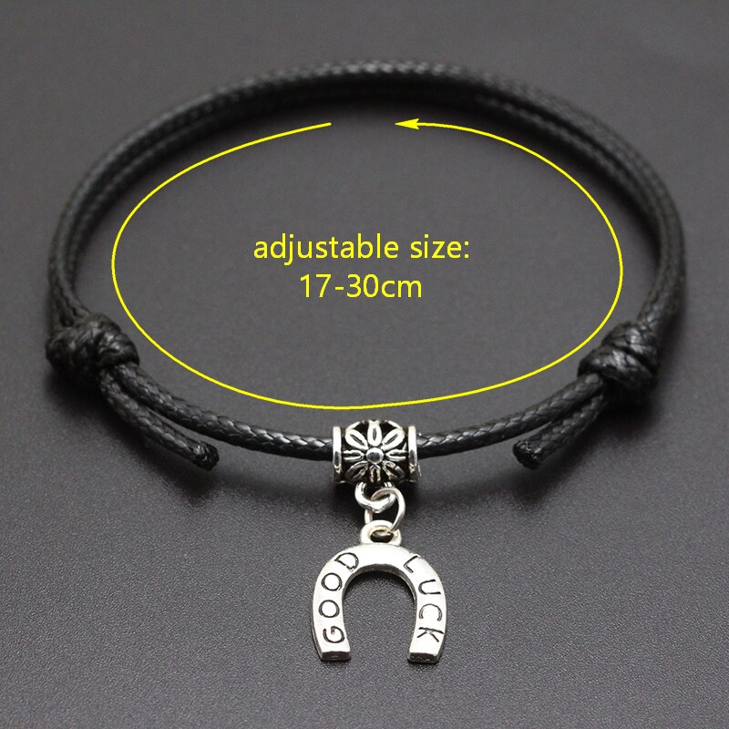 neue Happy Cat Anhänger Rot Faden Schnur Armband Glück Schwarz Kaffee Handgemachte Seil Armband für Frauen Männer Schmuck