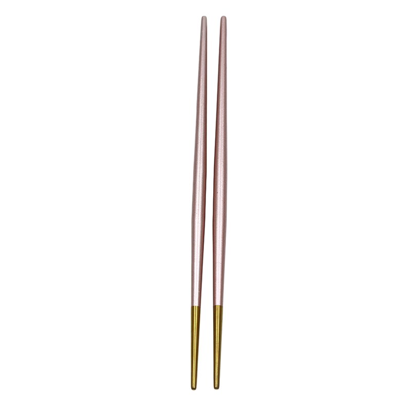 1 par lyxiga 304 rostfria ätpinnar titan guld ros sushi hashi färgglada kinesiska japanska ätpinnar: Rosa guld