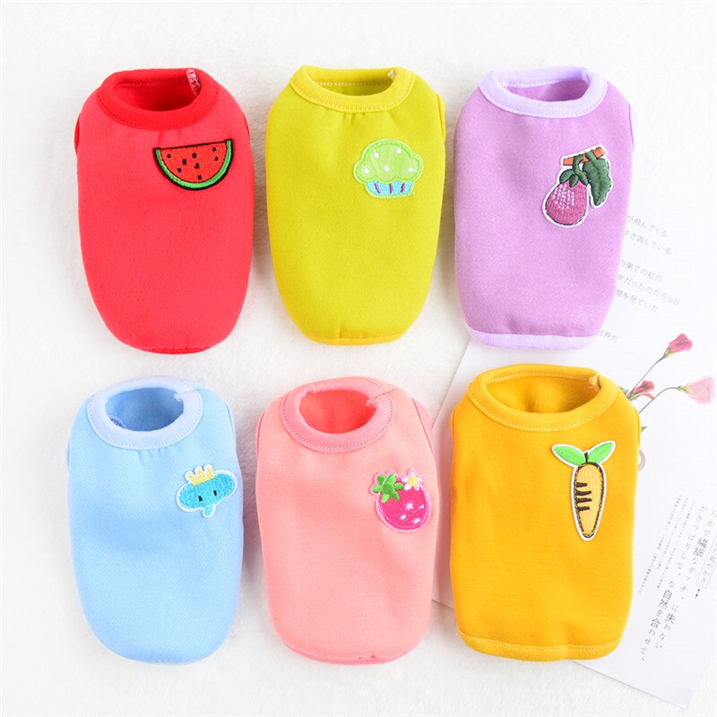 Mini Dog Vest Puppy Tiny Clothes Soft Pet Milk Dog Shirt Vest Costume XXS XS for Teacup Poodle Cat Rabbit Cartoon Jacket