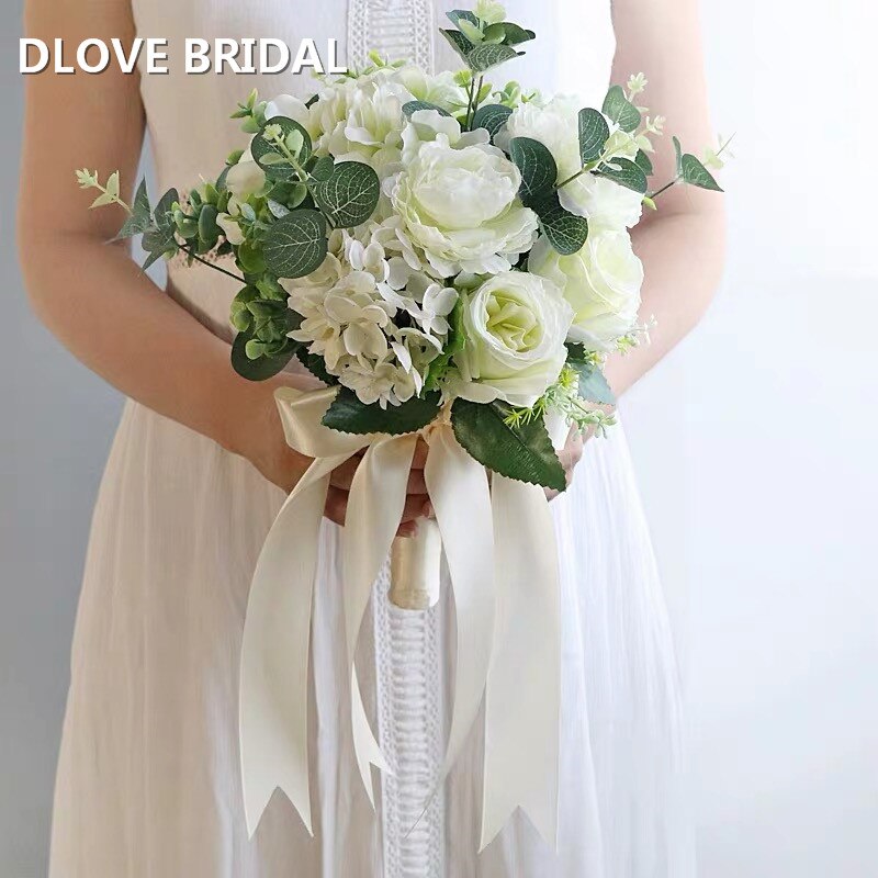 Bryllup bukett brude bukett mariage kunstige blomster roser bryllup buketter brudepiker bryllup tilbehør