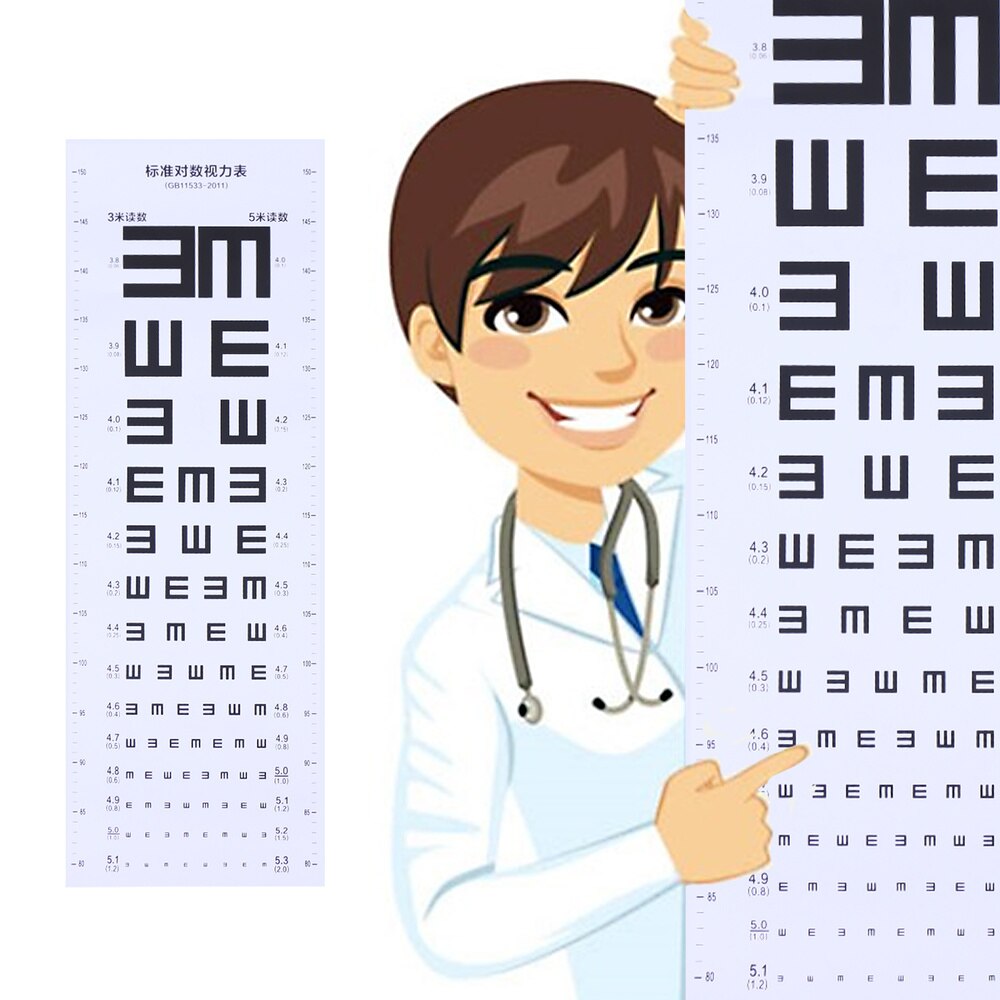 Practical Premium Thcik Plastic Eye Chart Visual Testing Chart Eye Testing Cahrt E Eye Chart for Home School Hospital