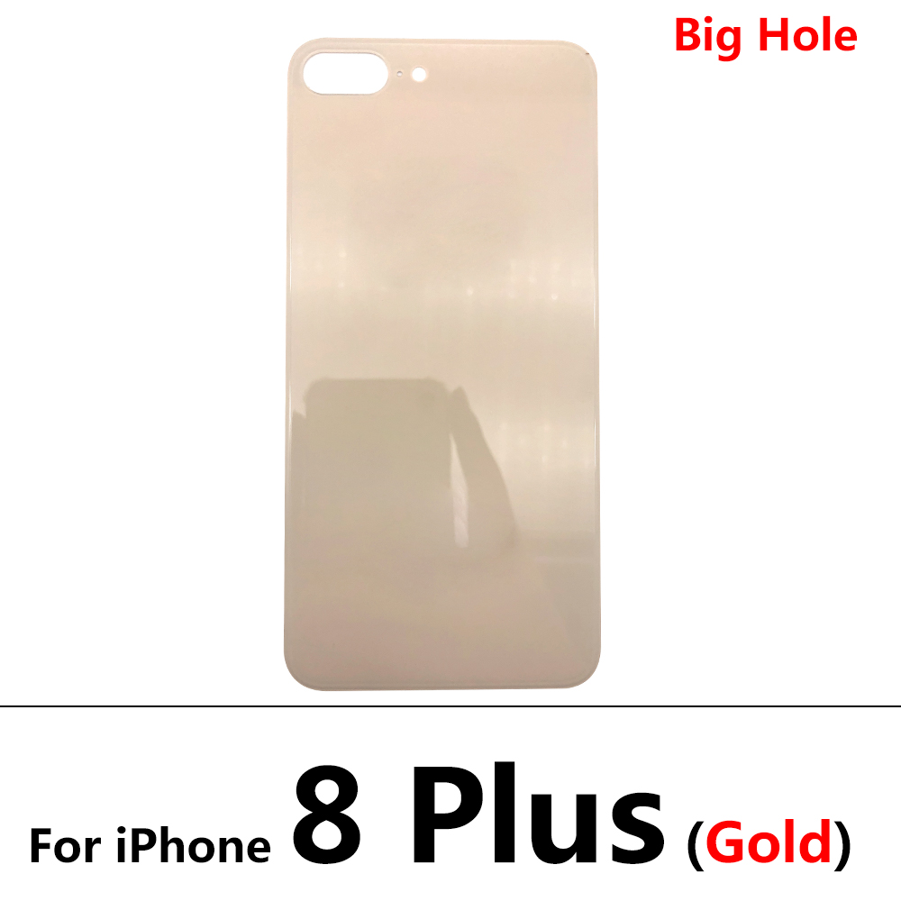 Big Hole tylna szklana pokrywa baterii dla Iphone 8 Plus XR pokrywa baterii szklana pokrywa tylnej obudowy wymiana obudowy: For 8 Plus Gold