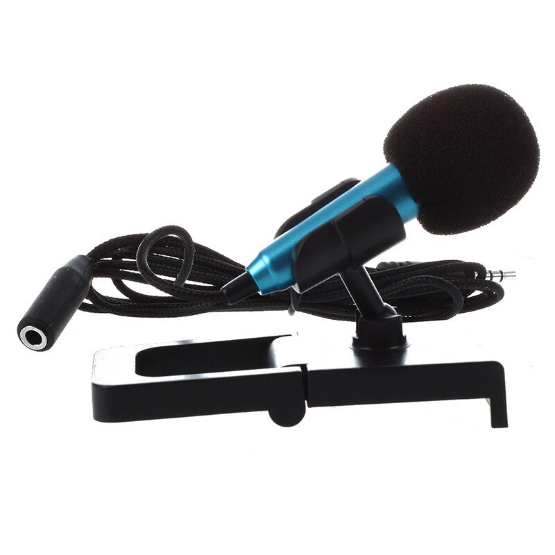 Mini håndmikrofon for stemmeopptak, nettchat på smarttelefon, bærbar pc eller nettbrett, med 3.5 mm mikrofonkabel og mikrofonstativ (