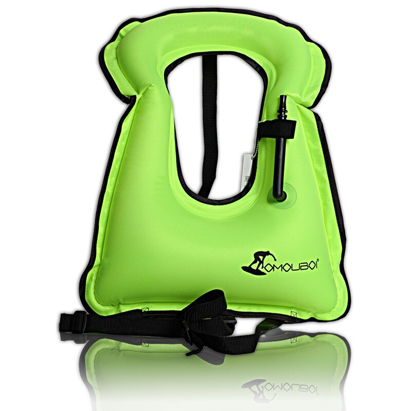 Inflatable Life Jacket Adult Snorkeling Swimming Vest Outdoor Portable Large Buoyancy Swimming Life Jacket: Adult Fluorescence Green