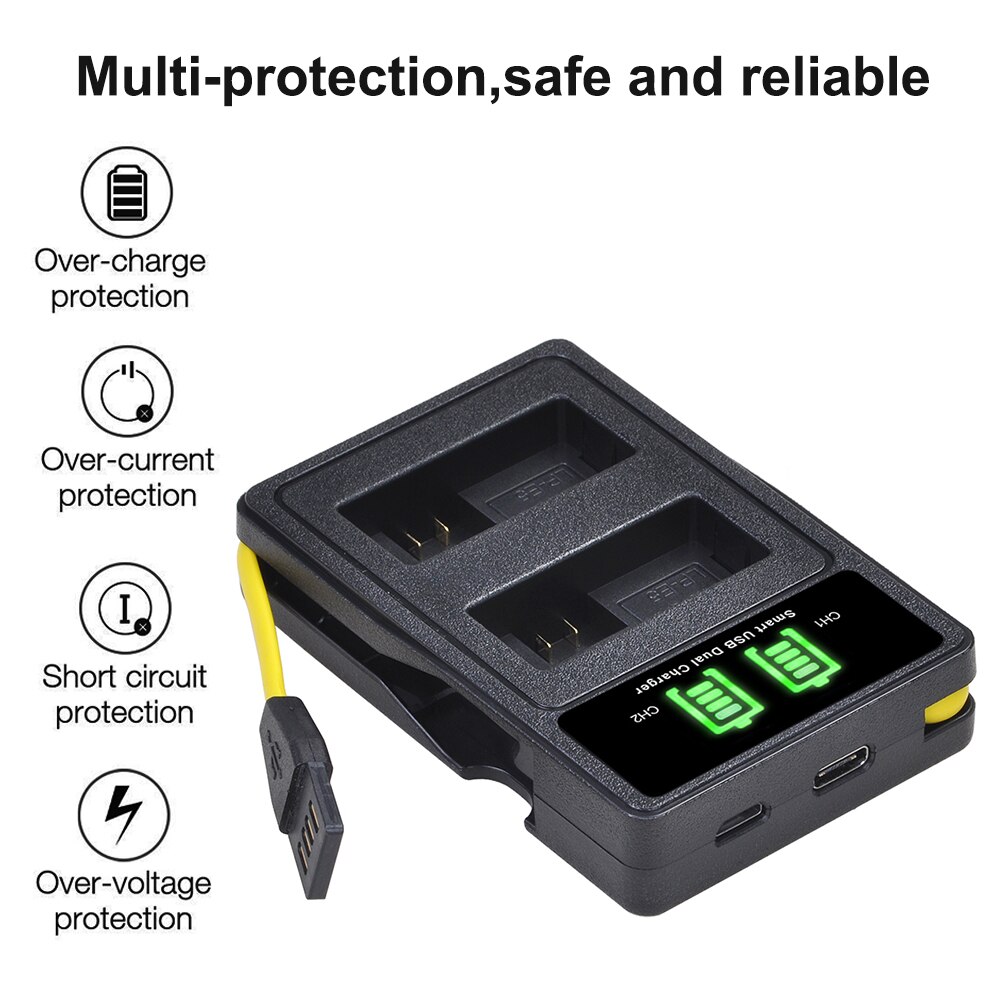 LP-E5 LPE5 Battery&amp;LED Dual Charger for Canon EOS Rebel XS, Rebel T1i, Rebel XSi, 1000D, 500D, 450D, Kiss X3, X2, F