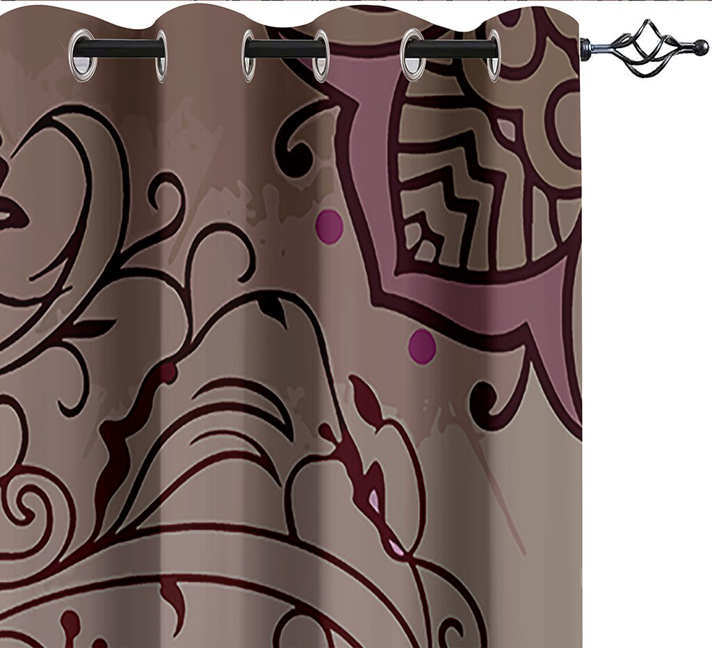 Striped Tree Drawing Printed Curtain Living Room Bedroom Curtain Home Decoration Curtain Adult Essential Curtain