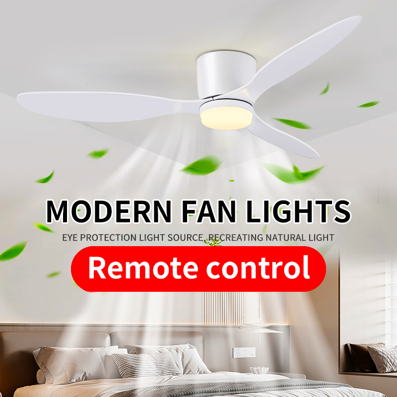 Led-lampa dc-motor modern takfläkt kök vardagsrum matsal hushåll hög luftvolym fjärrkontroll pendellampa