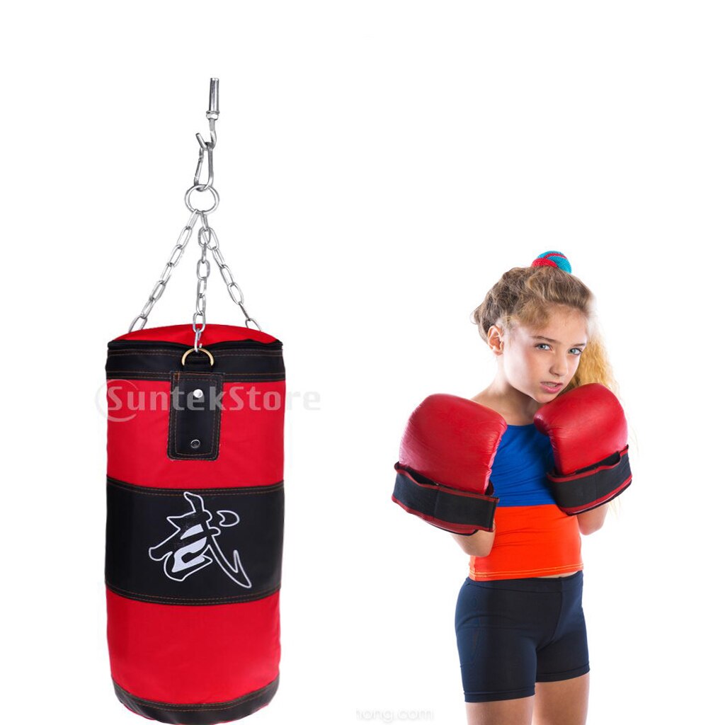 Red Heavy Boxing Bag Punch Boxing Sandbag Kickboxing Training Equipment