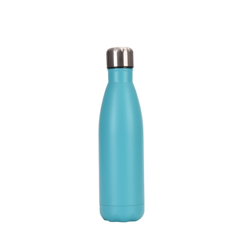 bts botella de agua Botella de agua de acero inoxidable, frasco de doble pared al vacío, Cola, a prueba de fugas, botella de agua deportiva, 500/750/1000ml: 500ml / LAKE BLUE