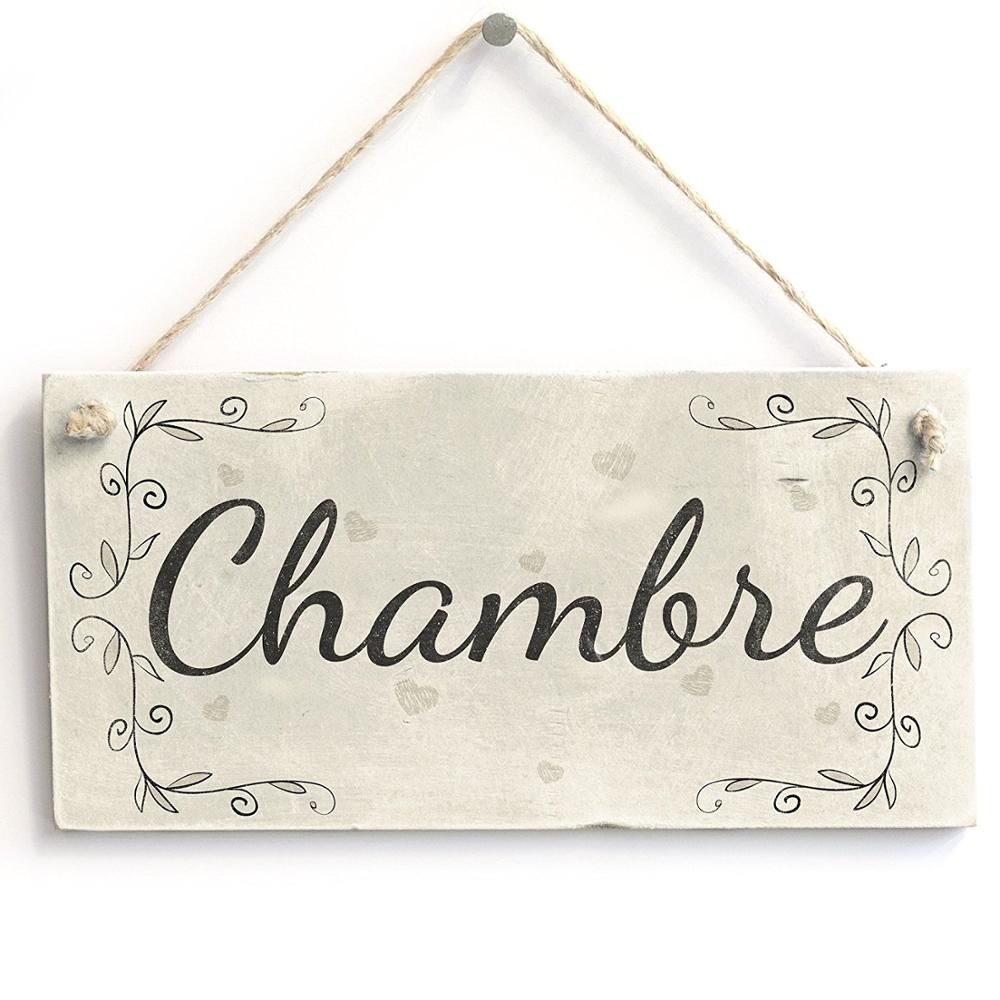 Meijiafei Chambre -French Country Shabby Chic Style Bedroom Sign Plaque 10" X 5"