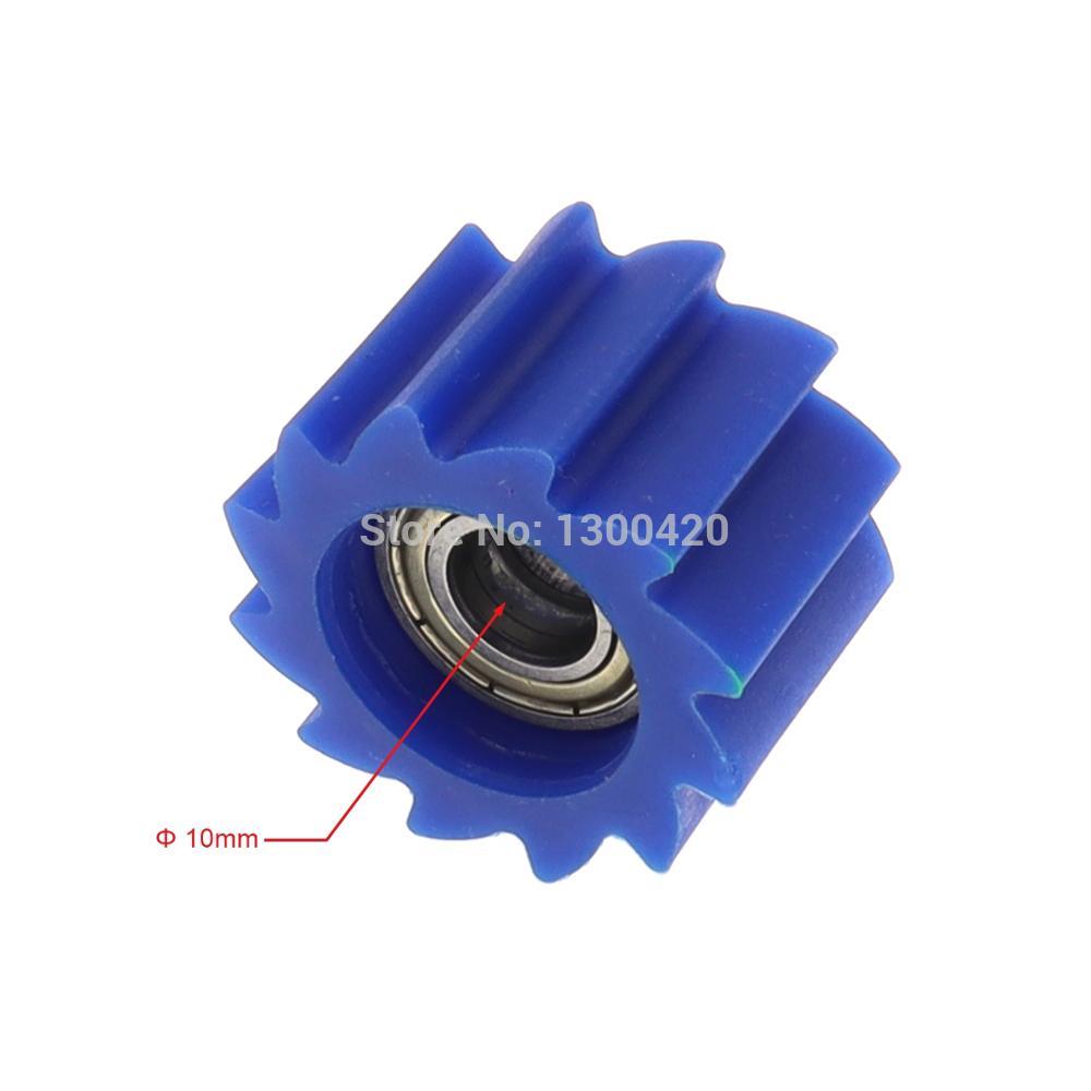 Roue dentelée de tendeur de pignon de Guide de chaîne de 8mm 10mm pour la moto de vélo de fosse de saleté: Blue 10mm
