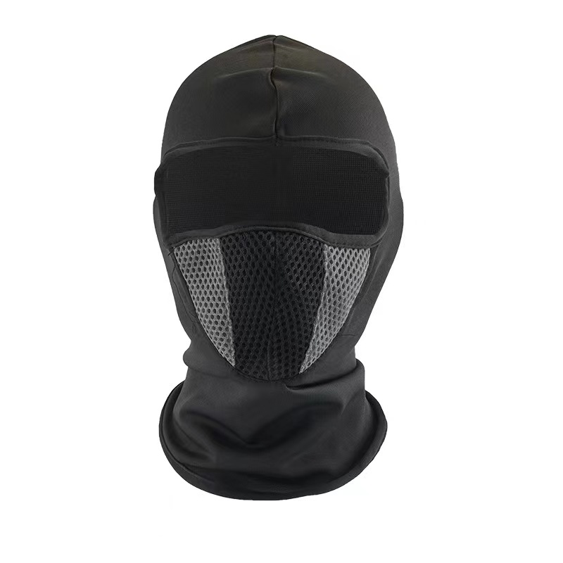 Full Face Mask Cycling Windproof Headgear Motorcycle Balaclava Breathable Outdoor Sports Men CS Mask Head Cover Hat: Dark Grey