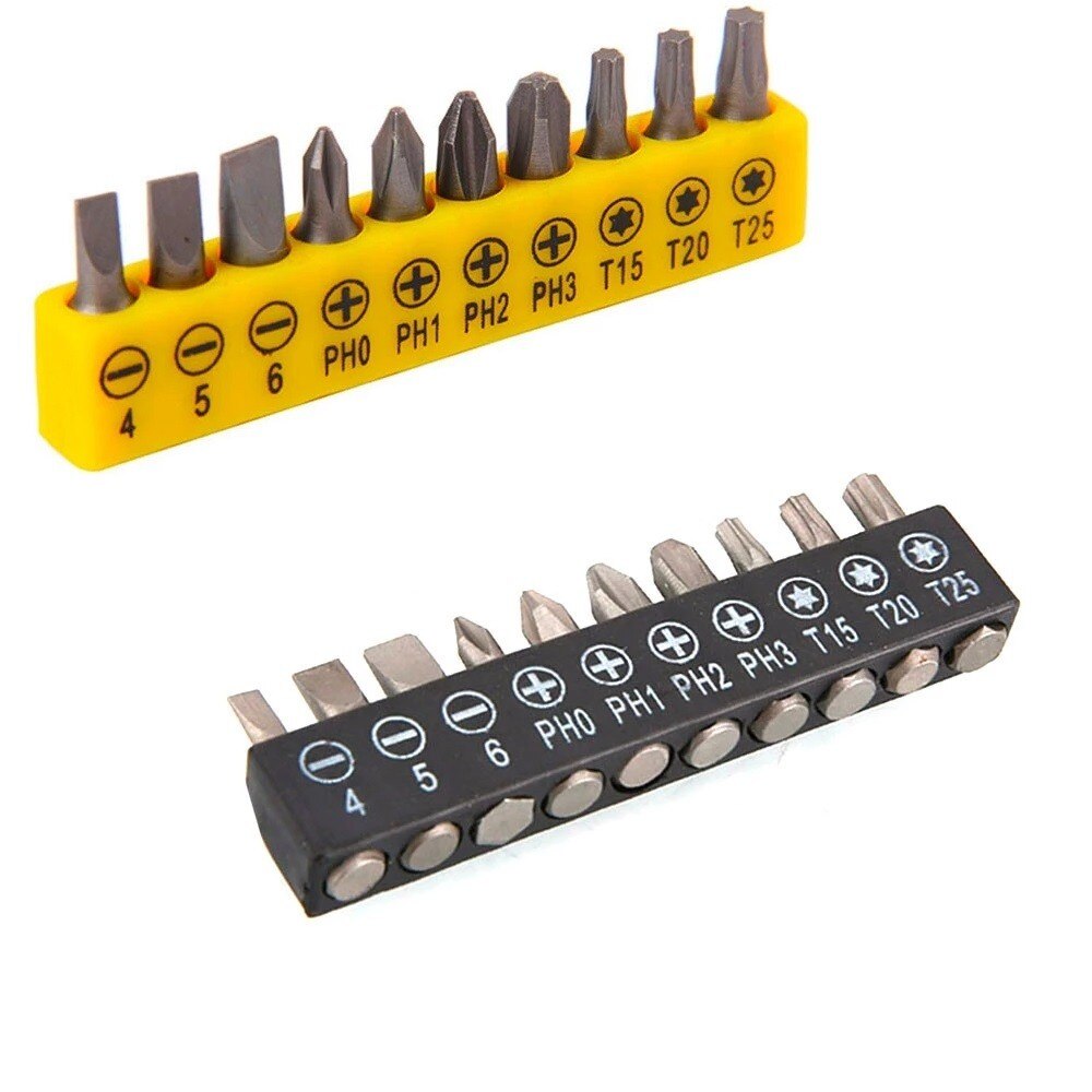 10 Pcs Insert Bit Set Torx Flat Head Cross Screwdriver Screws Head For Electrical Drill Electric Screwdriver Parts
