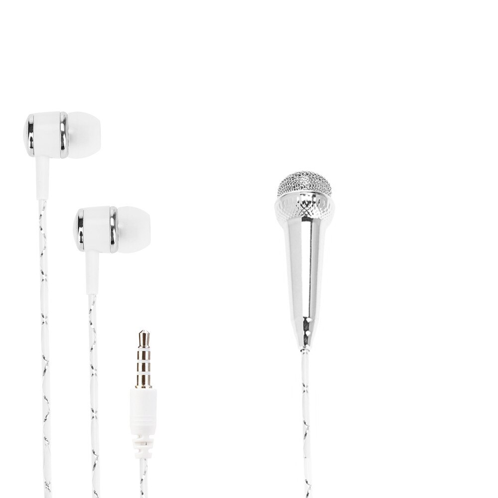 Microfoons 3.5mm Jack Microfoon Lavalier Tie Mikrofon Microfono Mic voor Mobiele Telefoon Spreken iphone 7 8 X karaoke: Sliver