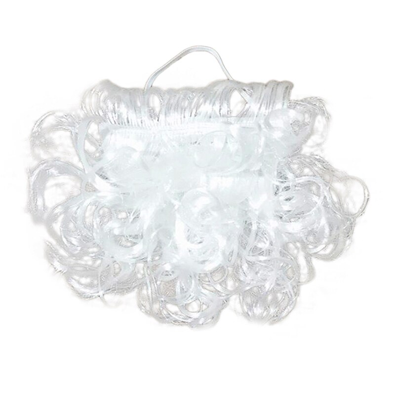 Witte kerstman snor hoed kostuum tovenaar pruik en baard set kerst halloween kerstfeest decoratie: High-end baardkind